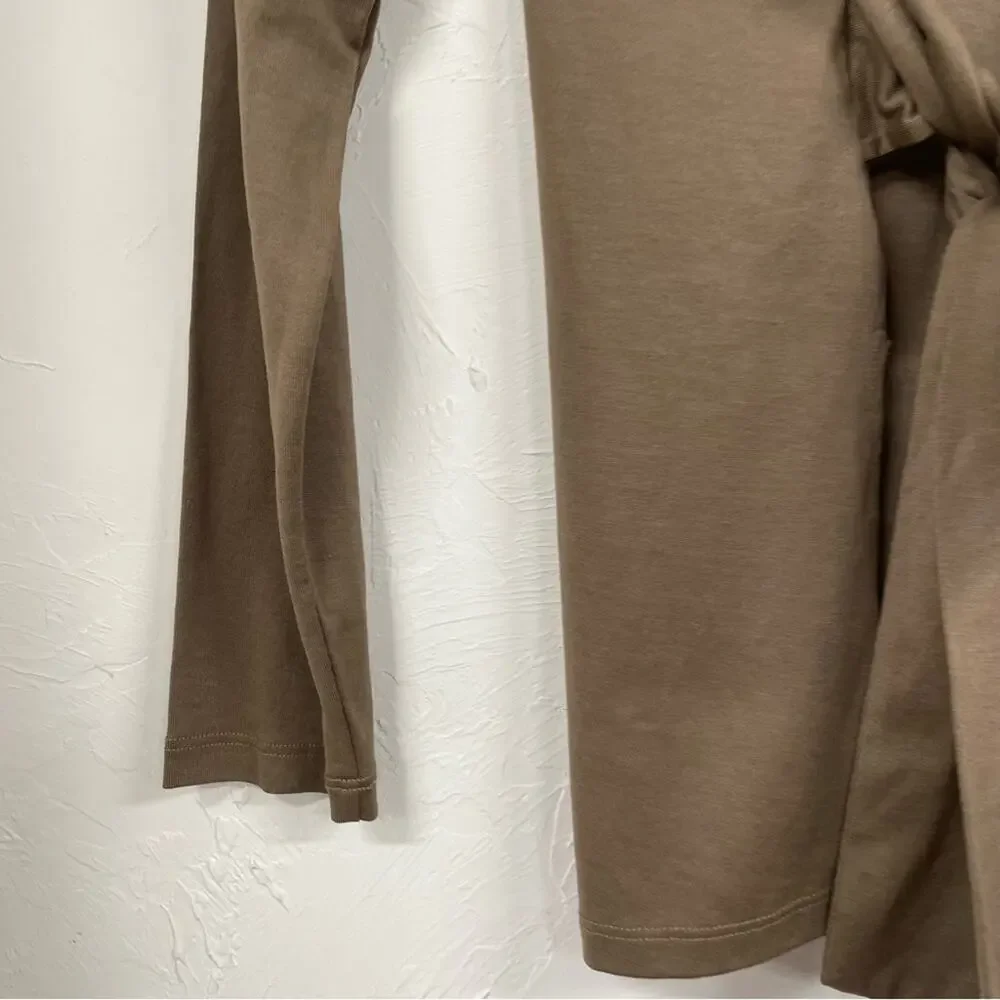 Peruvian Connection Brown Long Sleeve Blouse Women’s M Tie Waist Lagenlook Top